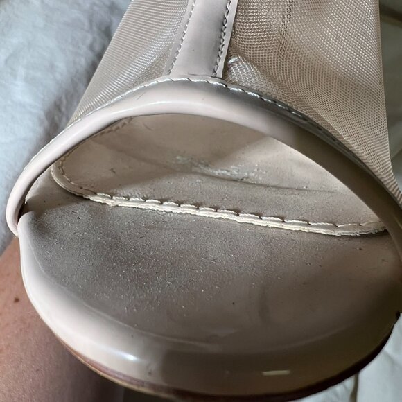 Public Desire Nude Clear Ankle Boot Block Heels Open Toe - Picture 9 of 11